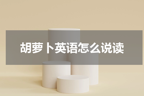 胡萝卜英语怎么说读