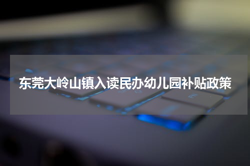 东莞大岭山镇入读民办幼儿园补贴政策