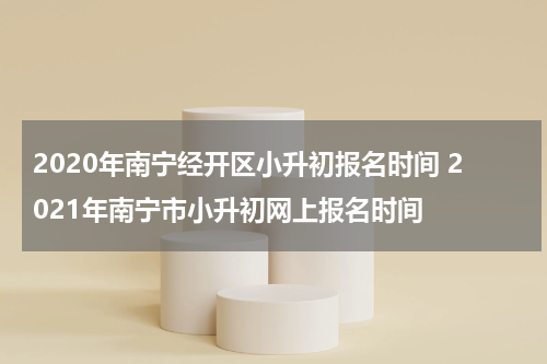2020年南宁经开区小升初报名时间 2021年南宁市小升初网上报名时间