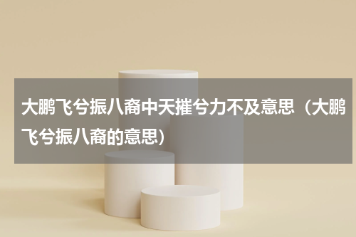 大鹏飞兮振八裔中天摧兮力不及意思（大鹏飞兮振八裔的意思）