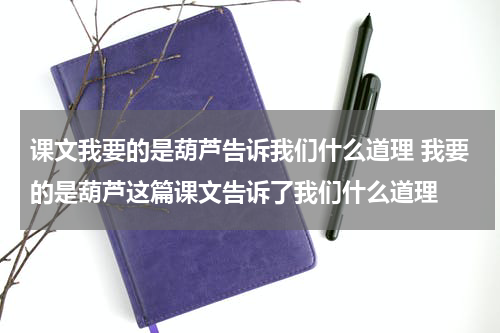 课文我要的是葫芦告诉我们什么道理 我要的是葫芦这篇课文告诉了我们什么道理
