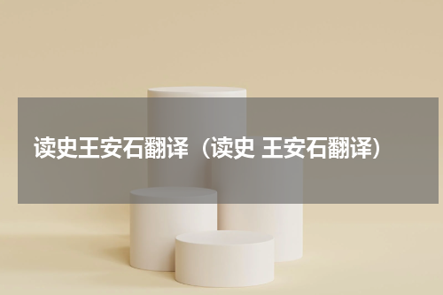 读史王安石翻译（读史 王安石翻译）