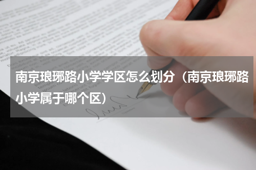 南京琅琊路小学学区怎么划分（南京琅琊路小学属于哪个区）
