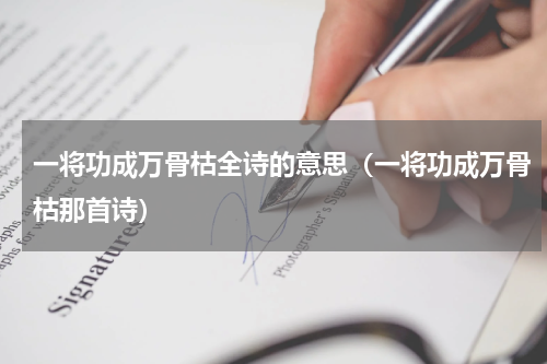 一将功成万骨枯全诗的意思（一将功成万骨枯那首诗）