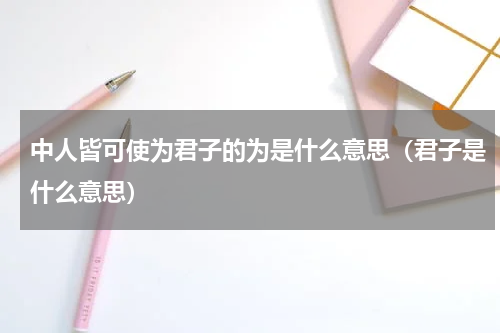 中人皆可使为君子的为是什么意思（君子是什么意思）