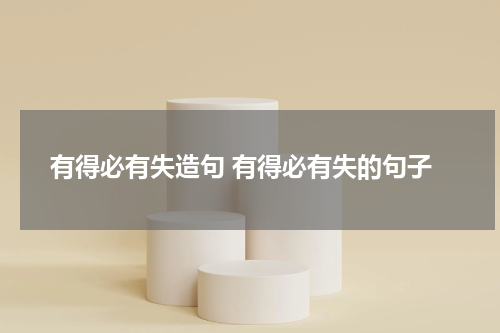 有得必有失造句 有得必有失的句子
