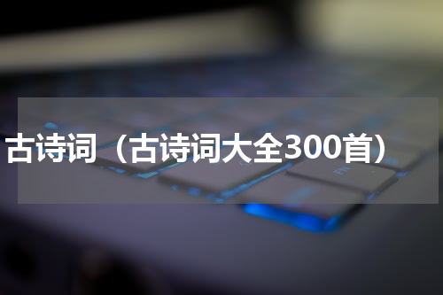 古诗词（古诗词大全300首）