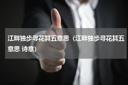江畔独步寻花其五意思（江畔独步寻花其五意思 诗意）