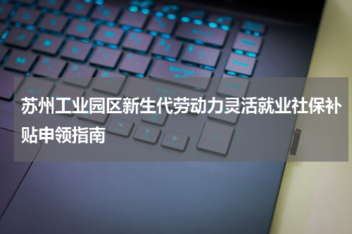 苏州工业园区新生代劳动力灵活就业社保补贴申领指南