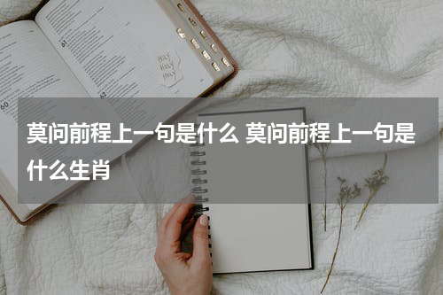 莫问前程上一句是什么 莫问前程上一句是什么生肖