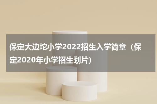 保定大边坨小学2022招生入学简章（保定2020年小学招生划片）