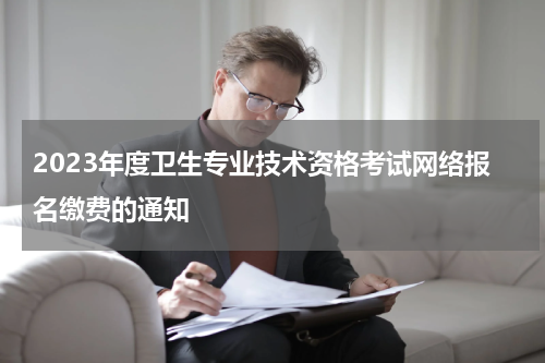 2023年度卫生专业技术资格考试网络报名缴费的通知