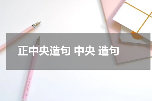 正中央造句 中央 造句
