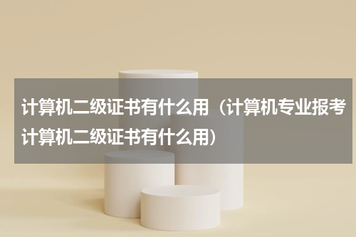计算机二级证书有什么用（计算机专业报考计算机二级证书有什么用）