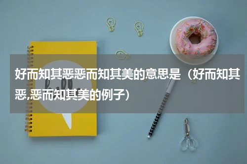 好而知其恶恶而知其美的意思是（好而知其恶,恶而知其美的例子）
