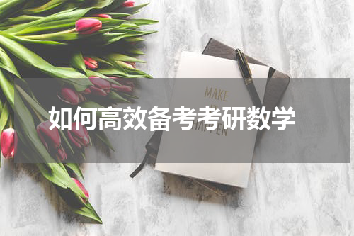  如何高效备考考研数学